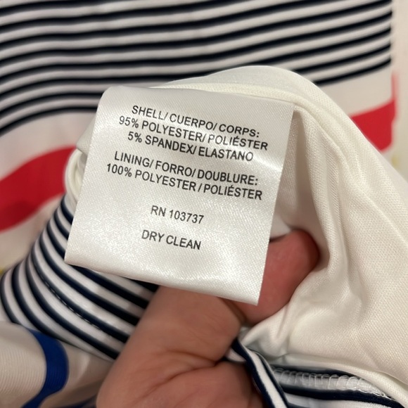 Donna Morgan Striped Dress V Neck Womens Size 6 - Picture 8 of 8